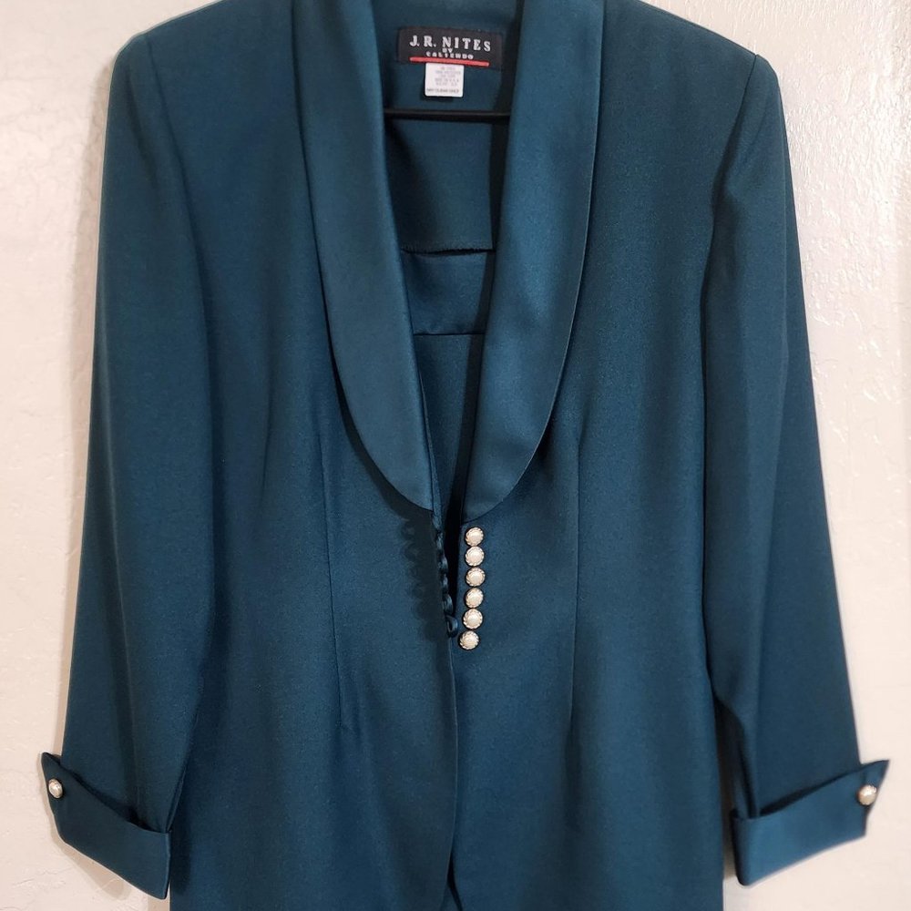 JR Nites by Caliendo 2-pc Blazer & Dress Suit Set - Size 12 - Emerald Green